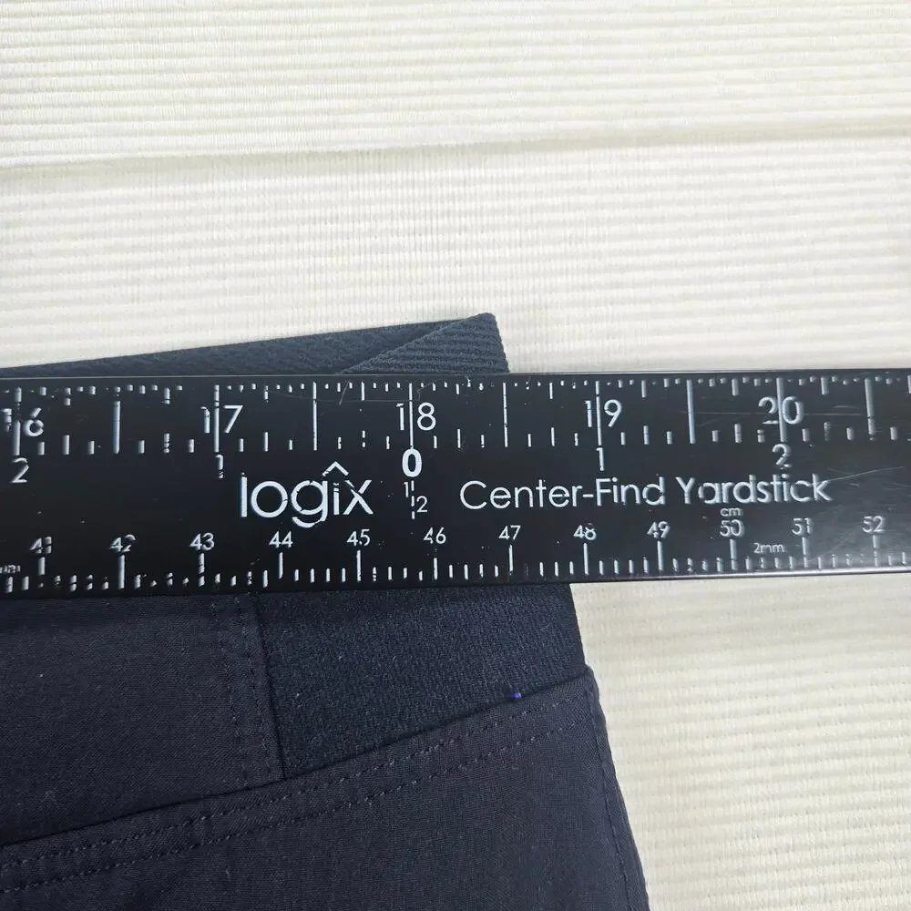 Athleta Mid Rise Brooklyn Ankle Pants in Navy Blue Women's Size 16 - Picture 3 of 6